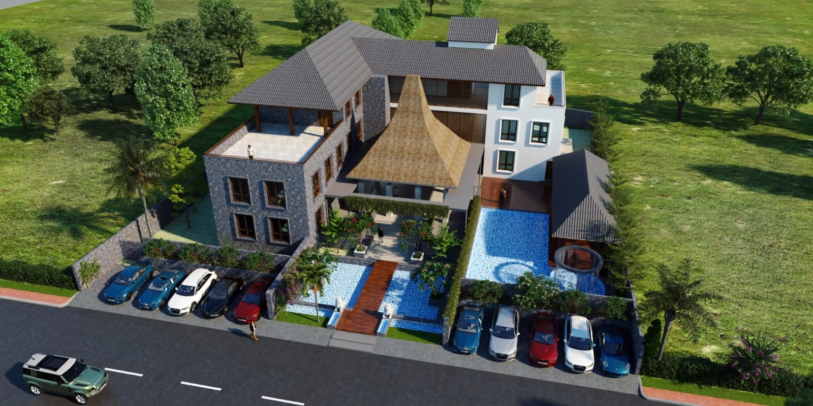 Aerial view of the Vijay Vihar clubhouse