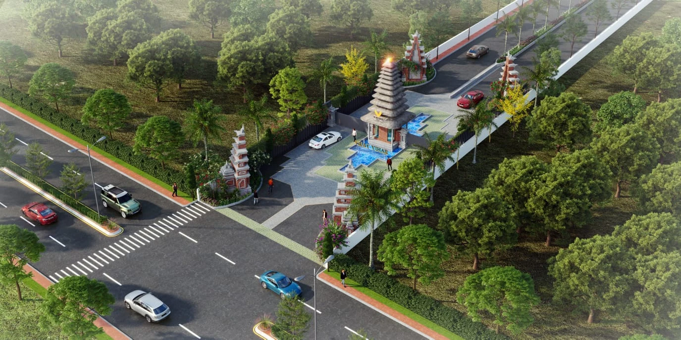Aerial view of the Vijay Vihar entrance