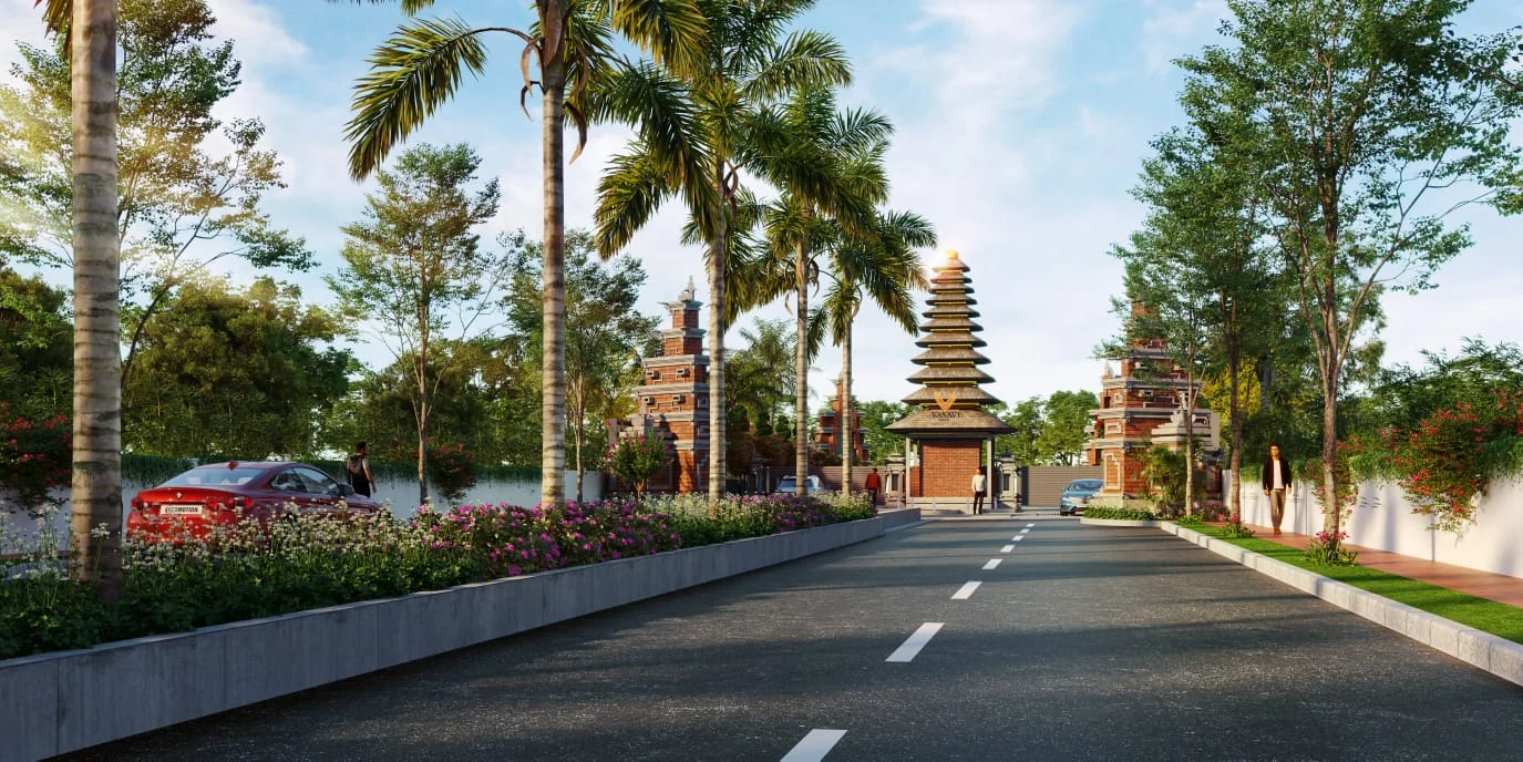 Landscaped internal avenue at Vijay Vihar